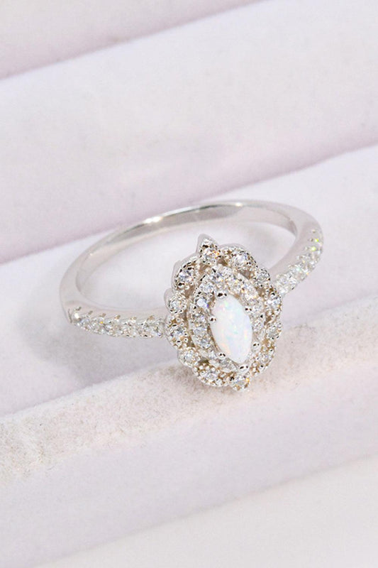 Modern Love Story Opal and Zircon Ring Carauana Store