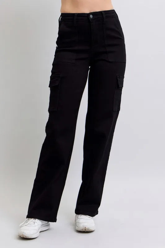 Judy Blue Full Size High Waist Cargo Wide Leg Jeans Plus Size