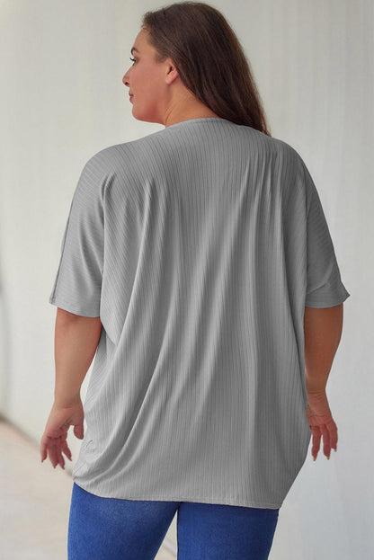 Plus Size Ribbed Cocoon Cover Up Carauana Store