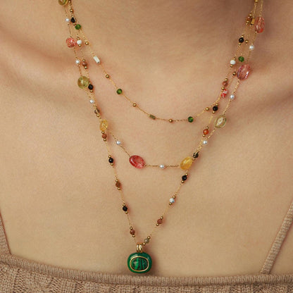 Titanium Steel Gold-plated Bead Necklace Carauana Store