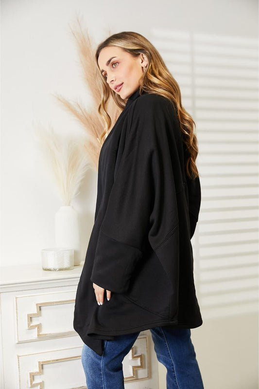 HEYSON Full Size Open Front Cardigan with Scarf Design Carauana Store