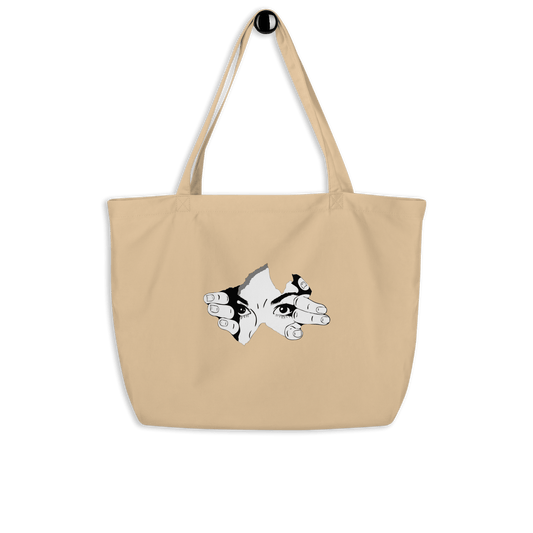 CARAUANA Large organic tote Bag Biege